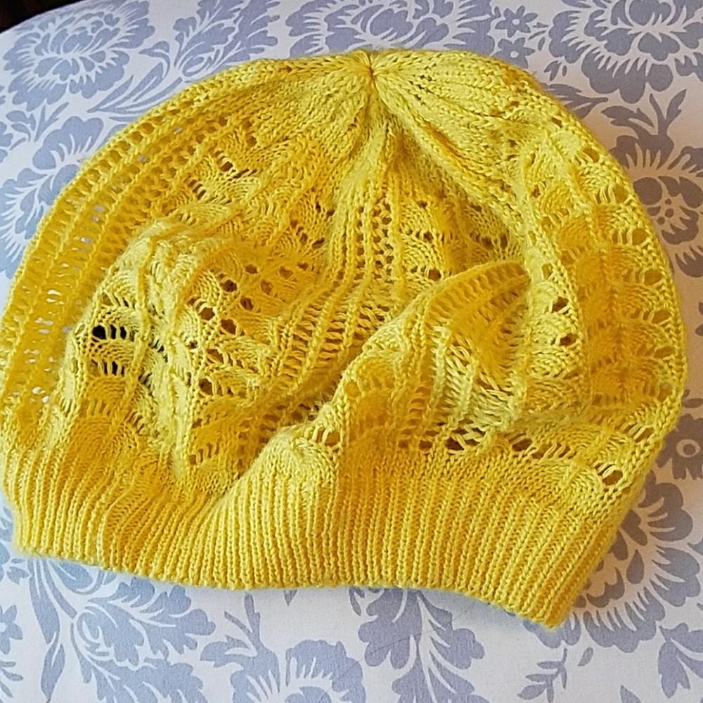 Yellow Crochet Beanie